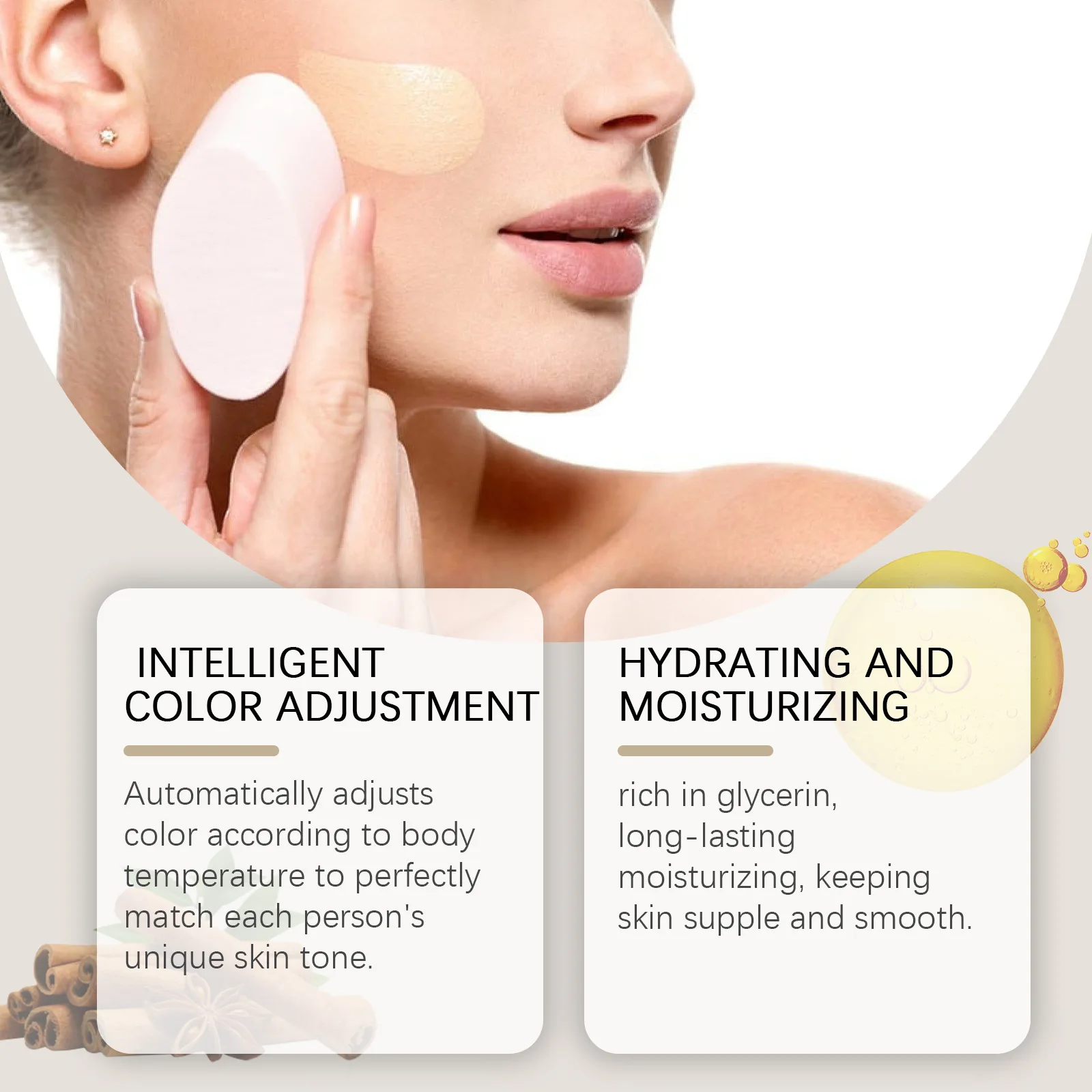 西月カラーチェンジフェイスファンデーションマット仕上げ保湿ハイカバレッジメイクアップベースロングラスティング防水ファンデーション