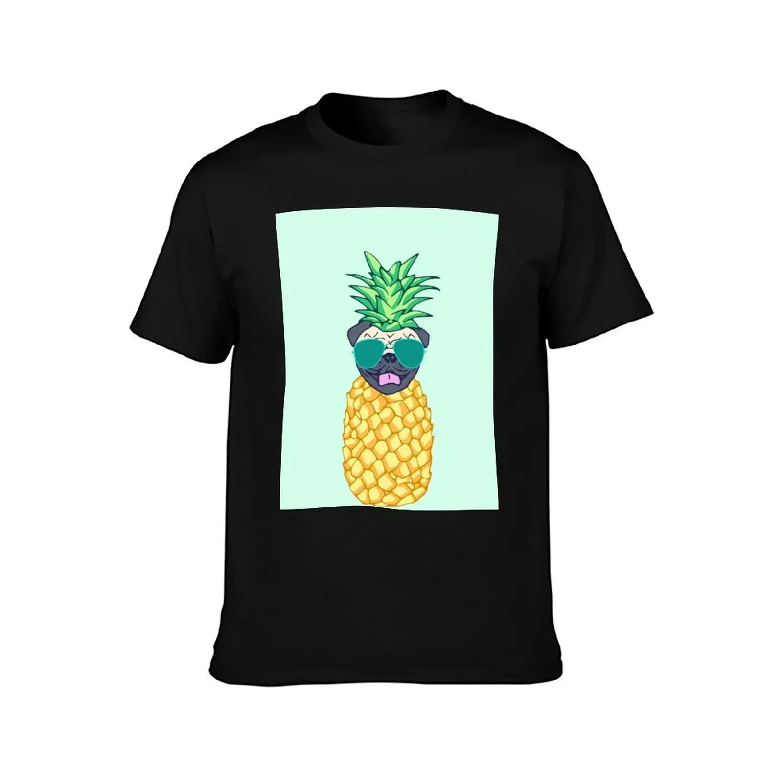 pineapple pug T-Shirt anime clothes plus size clothes vintage anime shirt fruit of the loom mens t shirts