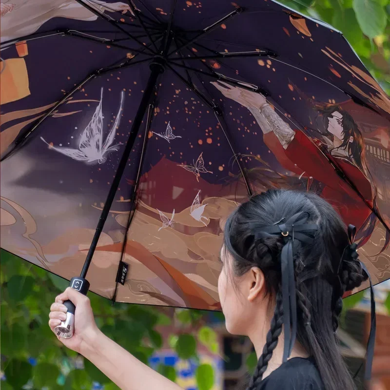 Animation heaven officials. Bless flower city Xie Lian automatic umbrella rain and UV protection umbrella Tianguan