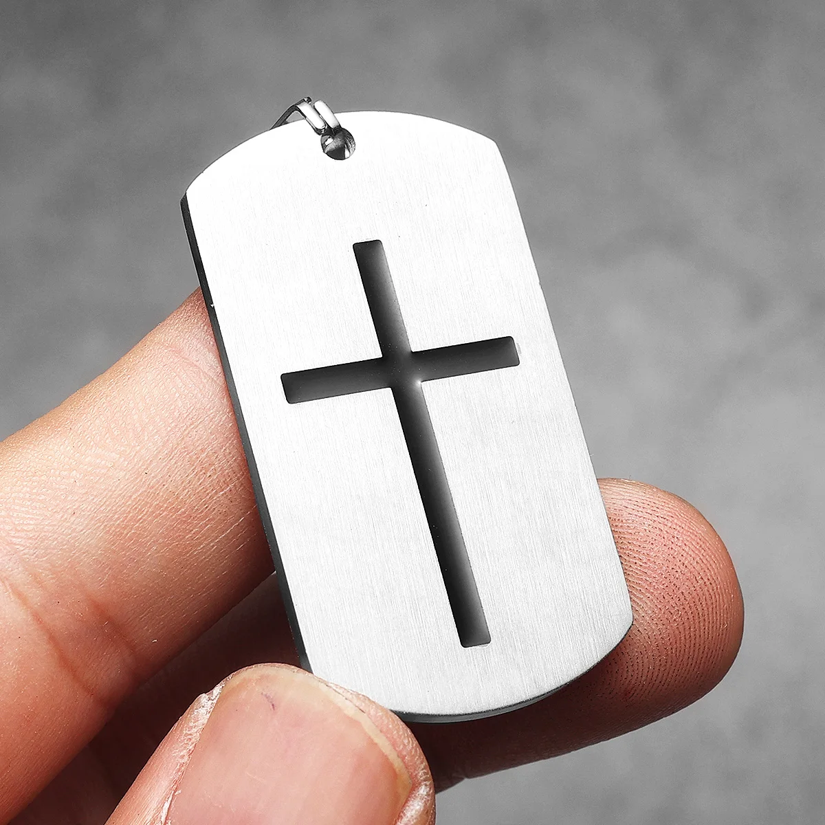 Simple Cross Tags Scripture Men Necklaces Stainless Steel Pendant Chain Women Jewelry Punk Fashion Wholesale Dropshiping