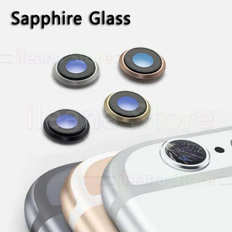 Aiinant Sapphire Crystal Back Rear Camera Glass Ring For iPhone 6 6s Plus Camera Lens Ring Cover Replacement