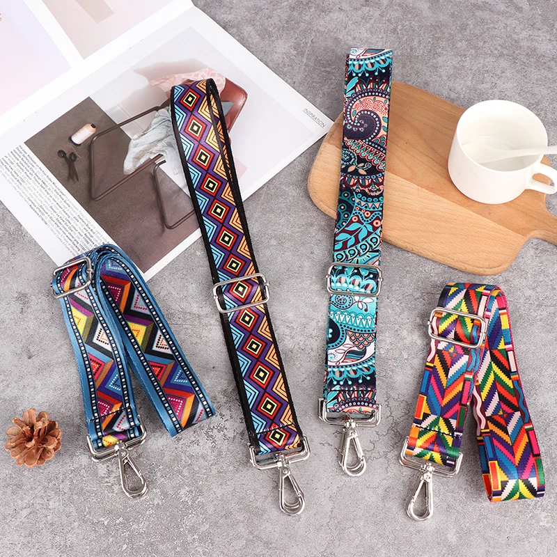 1pc Nylon Bag Strap Woman Colored Straps for Crossbody Messenger Shoulder Bag Accessories Adjustable Embroidered Belts Straps