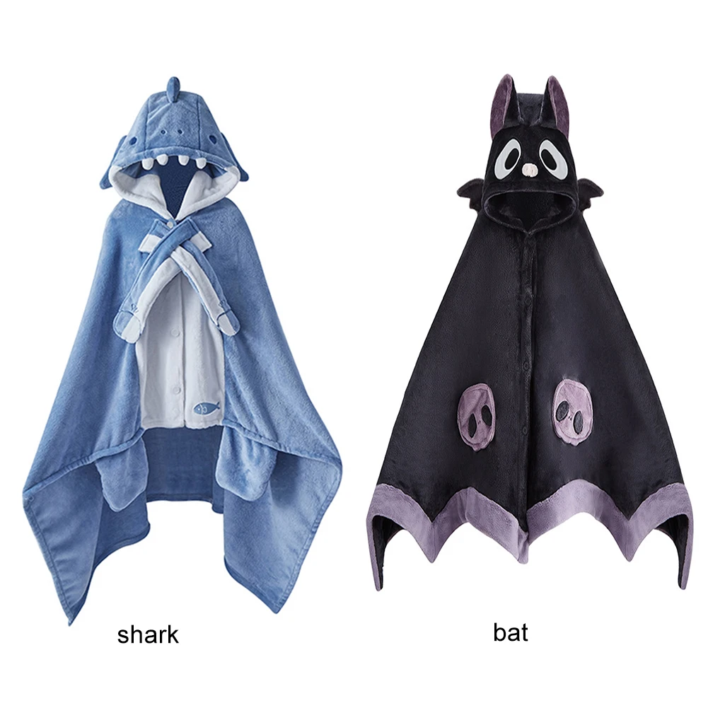 Hoodie Pajamas Multifunctional Blanket Cape Type Animal Coral Fleece for Adults Winter Wear