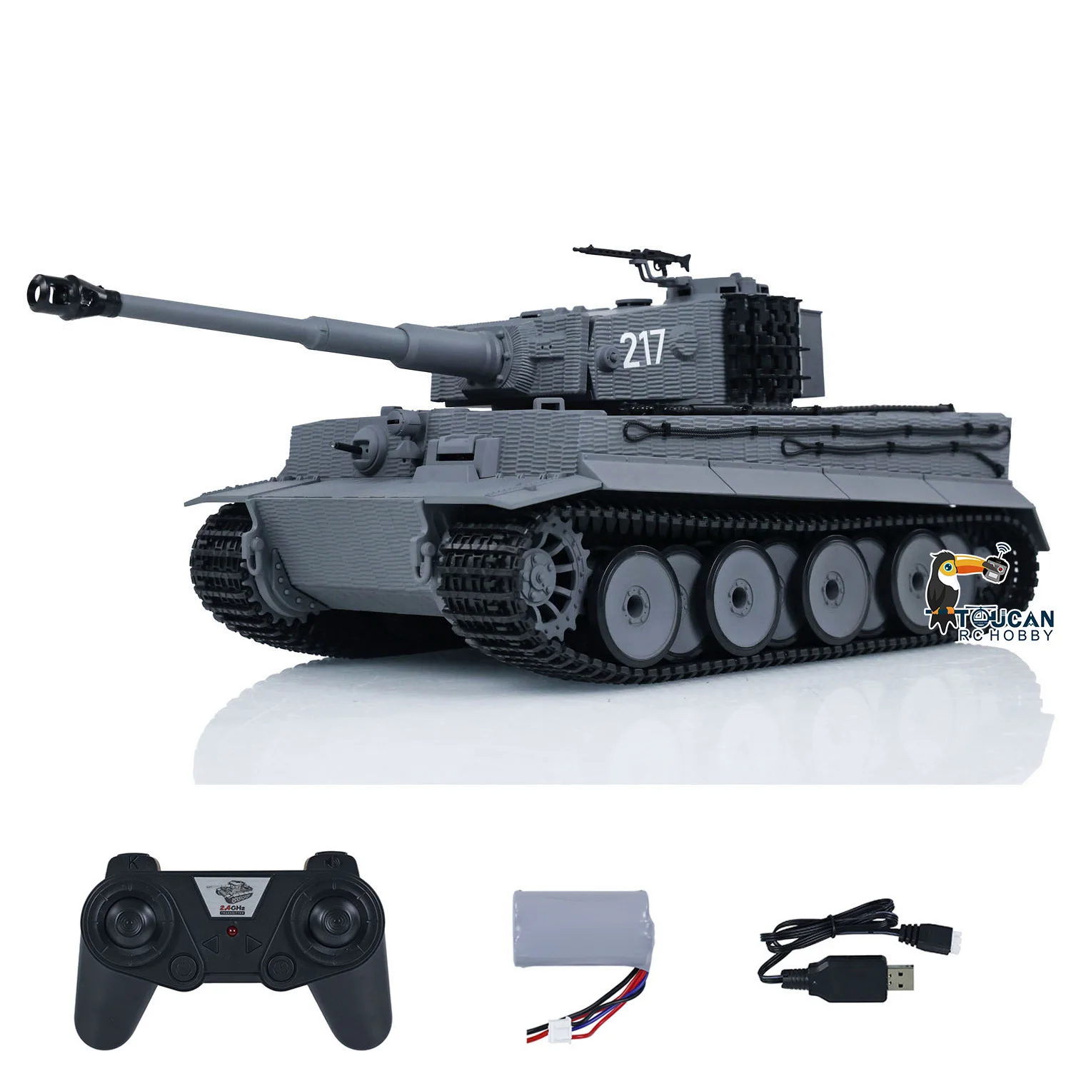 US Stock Taigen 1/24 Tiger I RC Battle Tank Remote Control Infrared Combat Military Toy for Collectors Gamers