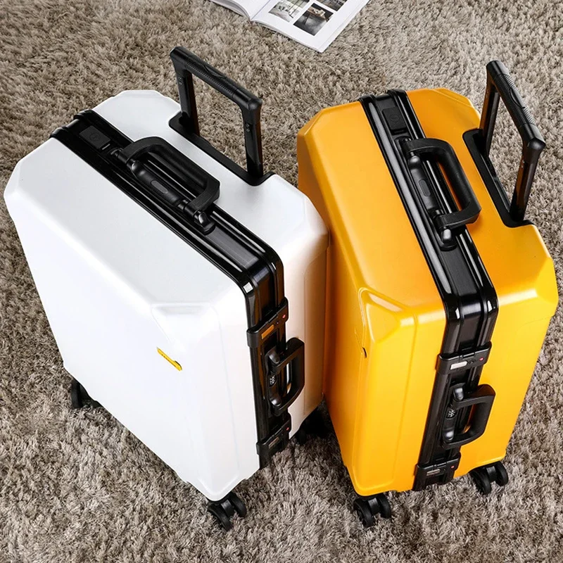 Luggage Case Men's Women's Aluminum Frame Trolley 20 Inch Universal Wheel Travel Password Wholesale Suitcase Fashion Solid Trunk