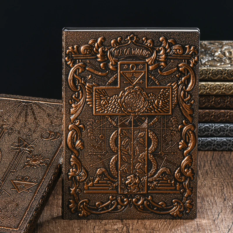 A5 Vintage Embossed PU Leather Tarot Journal Notebook Retro Grunge Style Dark Fantasy Diary for Writing Gift