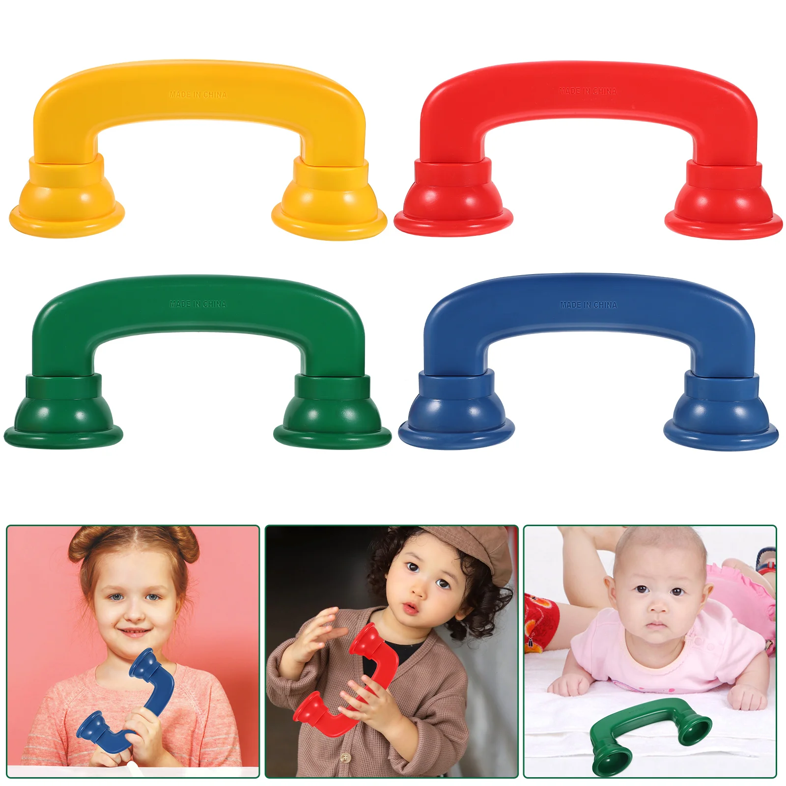 4 Pcs Auditory Feedback Toys Colorful Phone Reading Phones Puzzle Receiver Abs Plastic Toddler Colored Educational Child