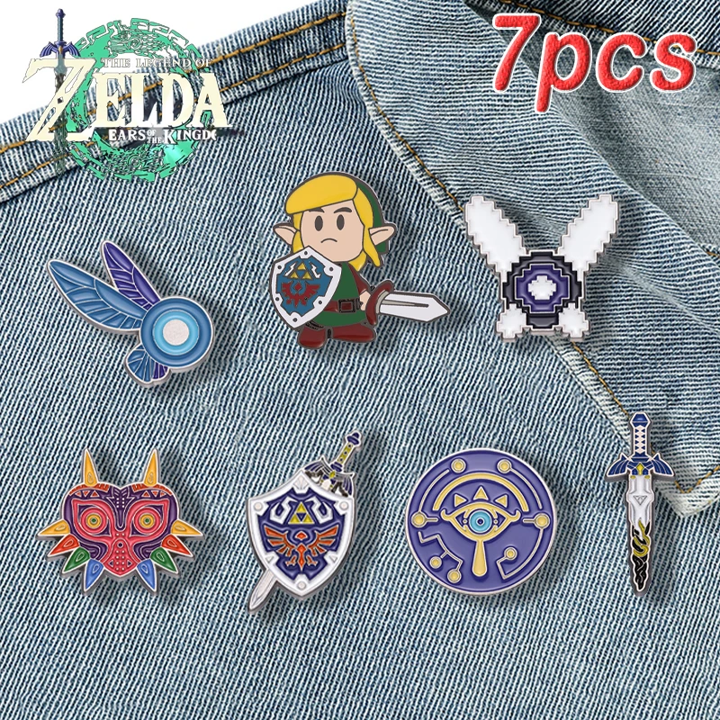 Pin esmaltado The Legend of Zelda para hombre y niño, insignia de broche de Metal de juego de Anime, Pin de mochila de moda de dibujos animados, accesorios para regalo de joyería