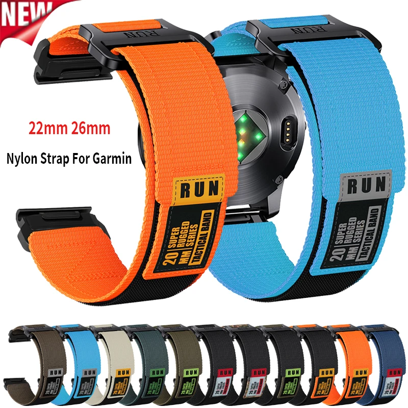 

Нейлоновый ремешок 26 22 мм для Garmin Fenix E 8 47 мм 51 мм 7 7X 6X 6Pro 5X Plus/965/955/Tactix 7 Pro/EPIX/Enduro 3 Браслет для умных часов