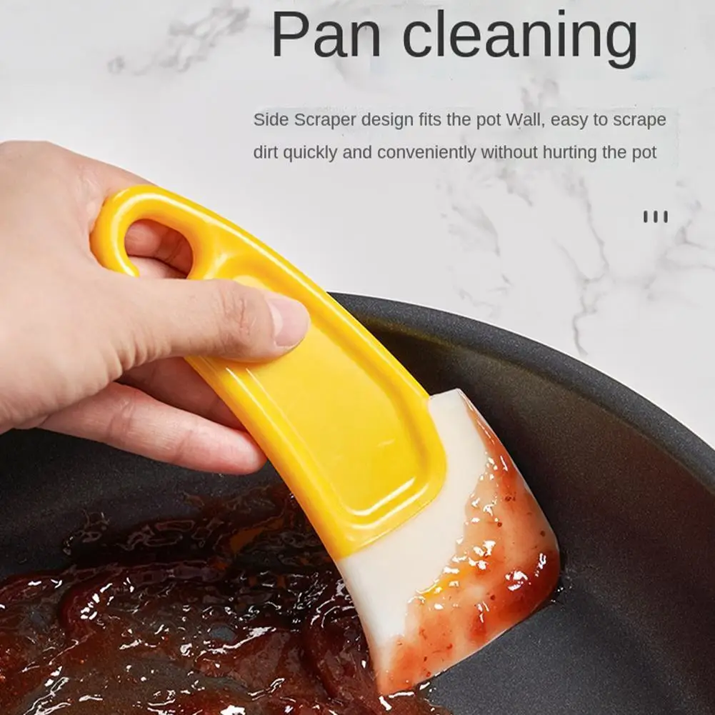 Kitchen cleaning shovel Silicone Kitchen Spatula Cake Baking Pastry Dish Cleaning Fry Scraper Tools Pot Dirty Washing Brush M6D5