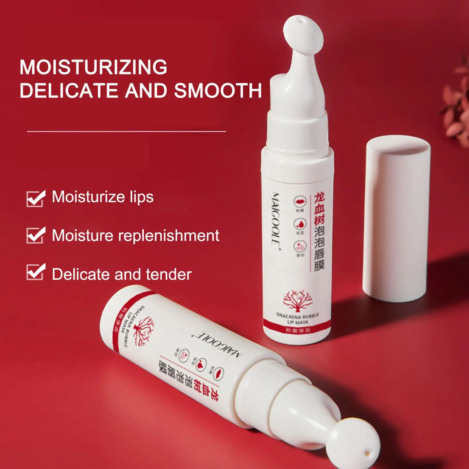 1pc Dragon Blood Tree Essence Bubble Lip Mask Exfoliates Delicately Moisturizes Reduces Lip Lines Lip Skincare Products