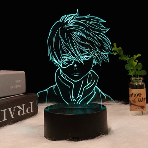 Đèn LED 3D với anime phòng tập thể dục anh hùng của tôi, 7 màu, dabi, rgb, ánh sáng ban đêm đầy màu sắc để trang trí phòng ngủ, manga mát mẻ, món quà cho anh ấy 6 Bán hàng chính Luminaria 3D Touch Full Moon Abajur LED - №4
