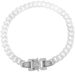 FishSheep Hiphop Acrylic Chain Lock Necklace for Men Women Punk Transparent Buckle Pendants Necklaces Male Jewelry Gift