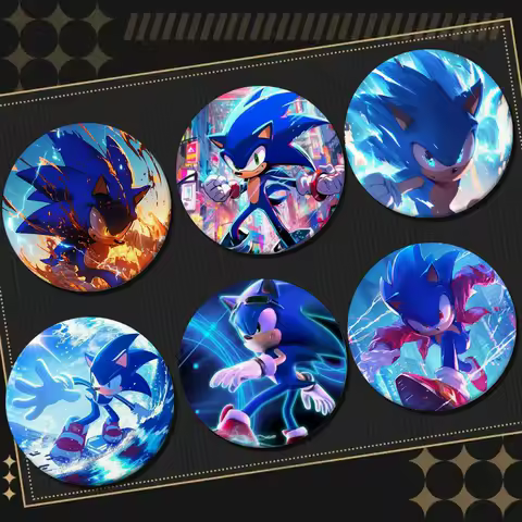 Watercolor Sonic Cartoon Badges Pins Lapel Pins Hat Pins Brooches Gifts Decor Backpacks