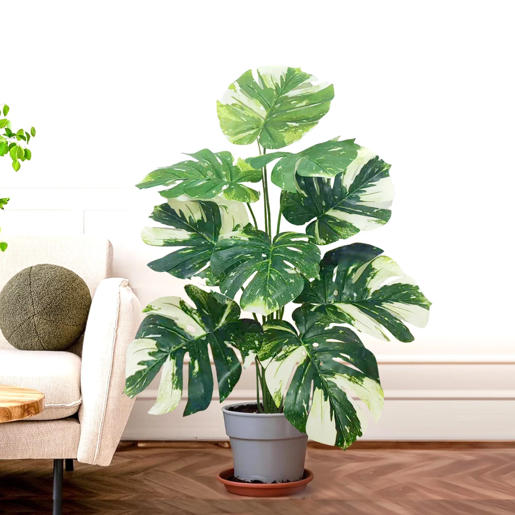 Hochwertige 76/86CM Künstliche Monstera-Pflanze, Falsche Palme, Plastik-Schildkrötenblatt, Grüne Pflanze für Heim, Garten, Zimmer und Bürodekoration – Detail 13