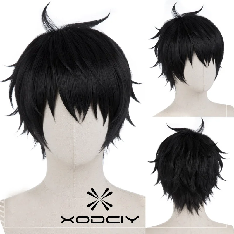 

Ren Zotto Wig VTuber ILUNA Cosplay Wig Short 30cm Black Wigs Heat Resistant Hair NIJISANJI EN 6th Halloween Party Wigs + Wig Cap