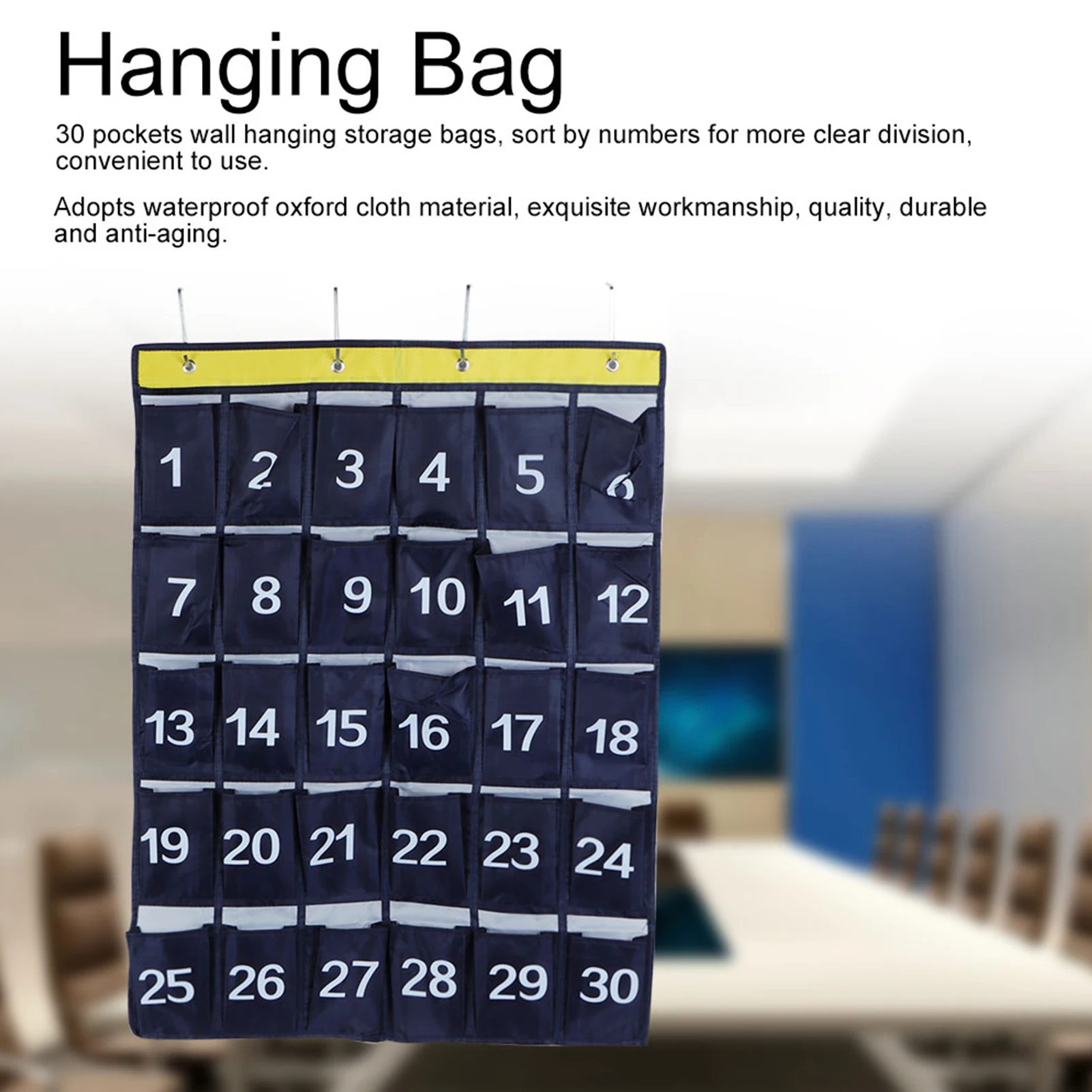 

Hanging Bag Hanging Storage Divider 30 Pockets Wall Hanging Storage Bag Phone Holder Hanging Organizer with Numbers Navy Blue