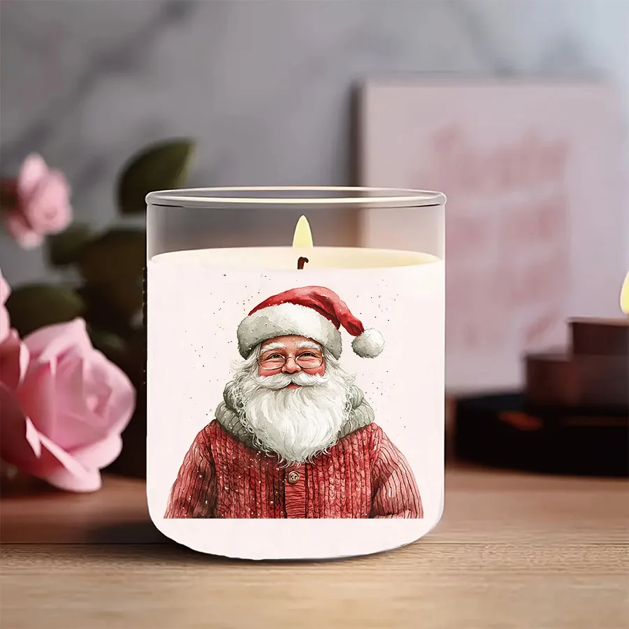 3 Stück rustikal rot grün Weihnachten UV DTF Glas Tasse Wrap Transfer Aufkleber Tassen Grußkarten Winter Weihnachtsbaum Ornament Home Decor – Detail 7