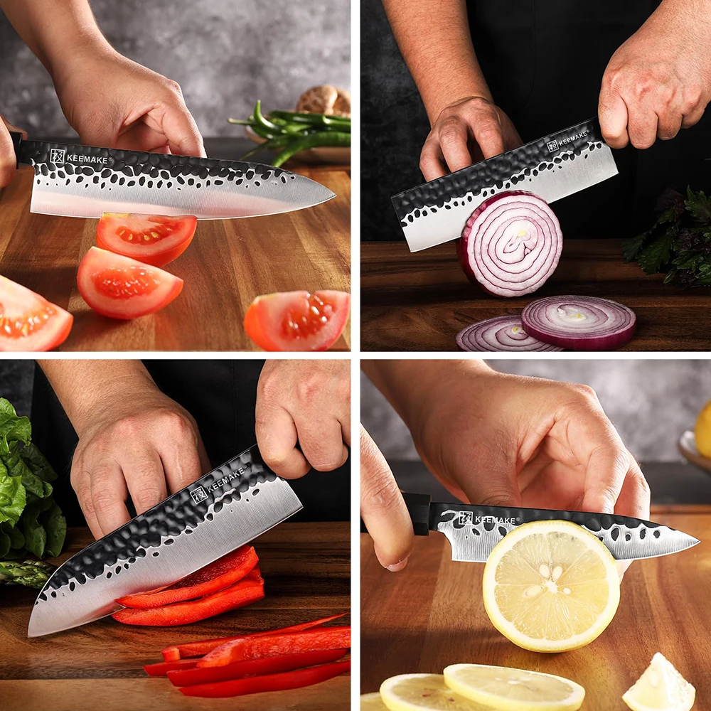 KEEMAKE Stainless Steel Kitchen Knives 1-4PCS/Set 5CR15 Sharp Chef Knife Non-Slip Handle for Home Kitchen Cooking Slicing