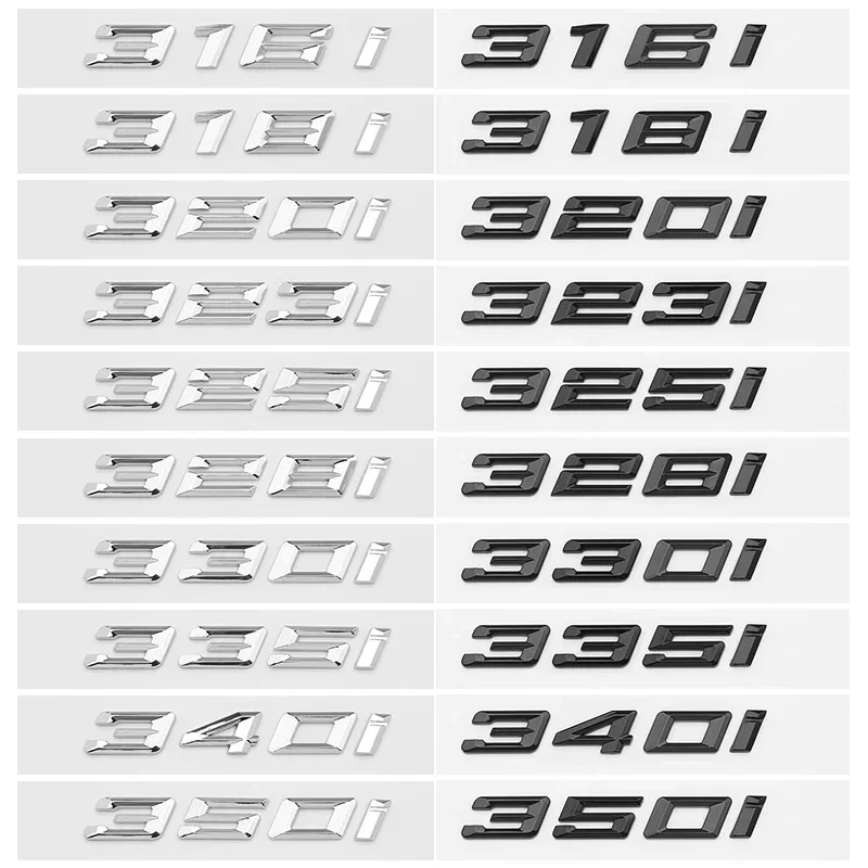 

Rear Trunk number 316i 318d 320i 325i letters 328d 330i 340i Badge ABS Emblem E90 E46 F30 car rear enclosure sticker Accessories