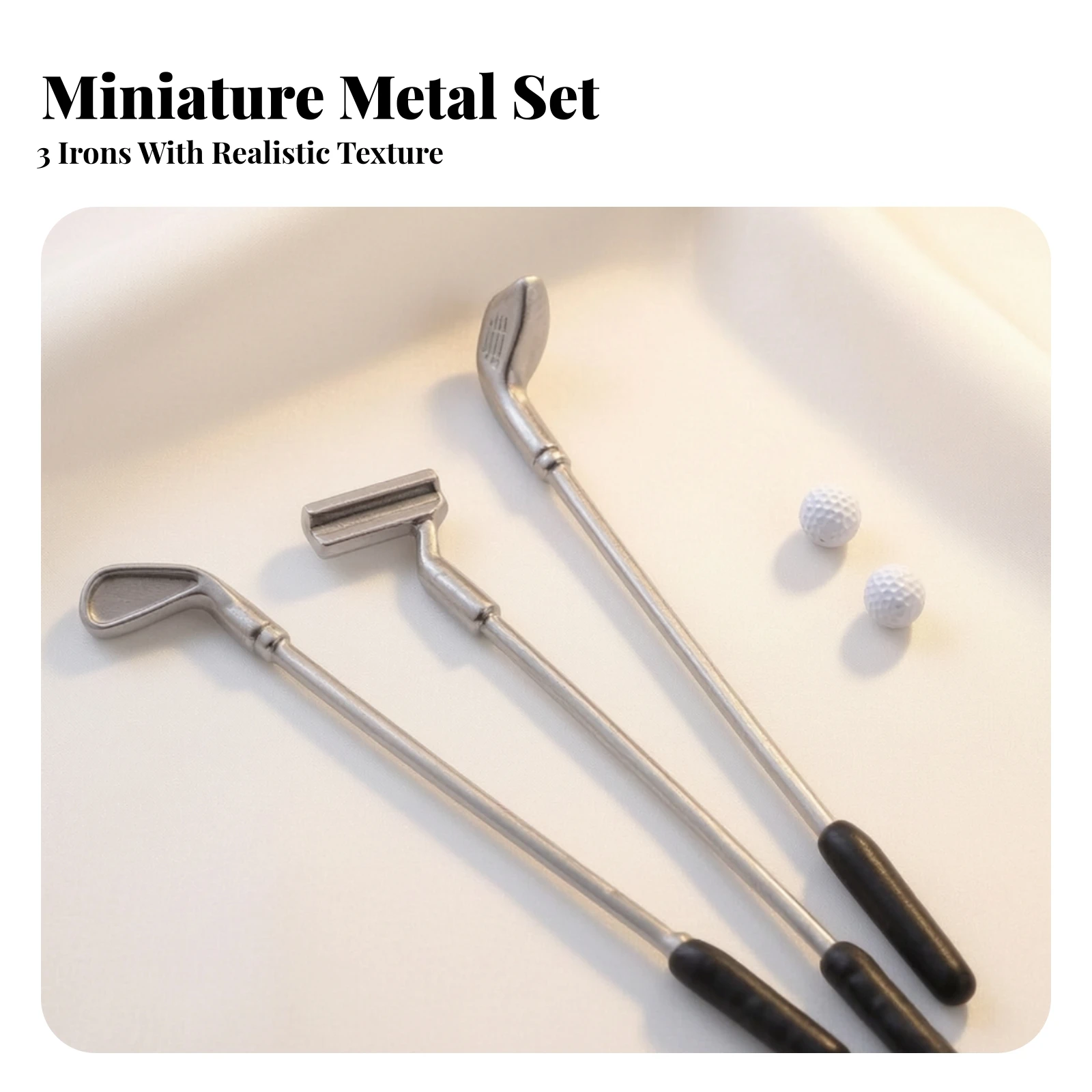 3 Pieces Miniature Sports Set Detailed BJD Scale Golf Accessories for Hobby Dioramas, Photography Setups