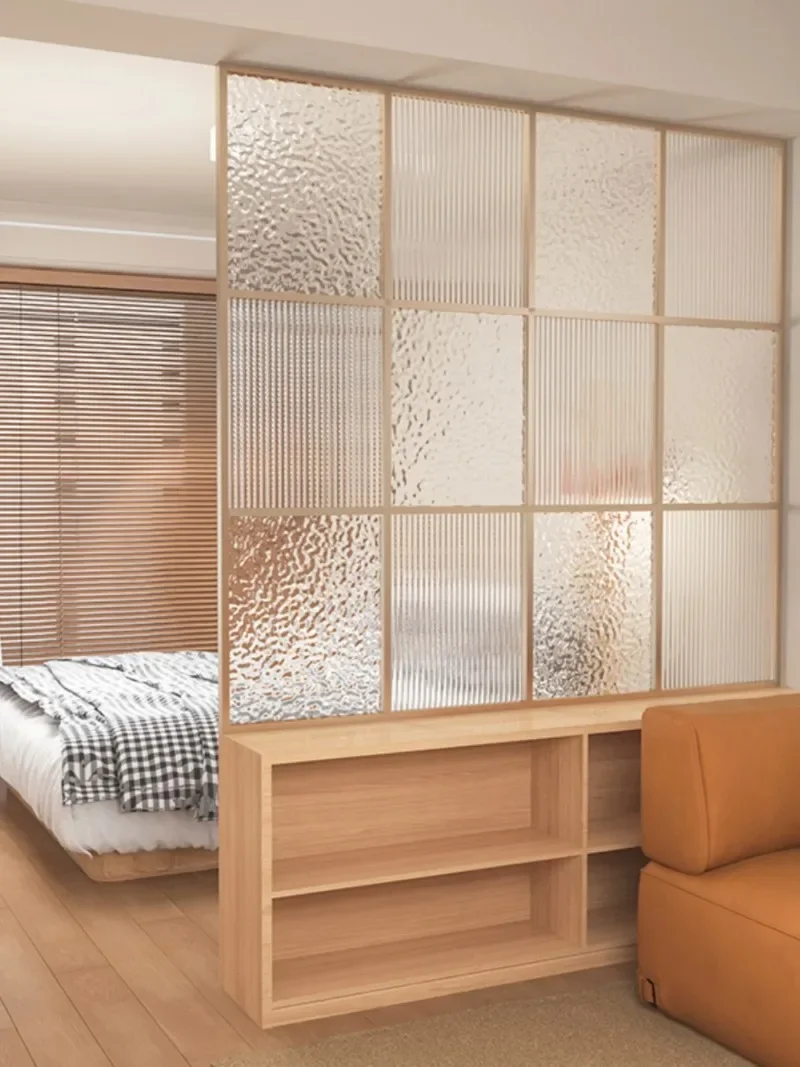 Acrylic screen bedroom bed facing the toilet block half wall partition Changhong glass entrance entrance screen partition