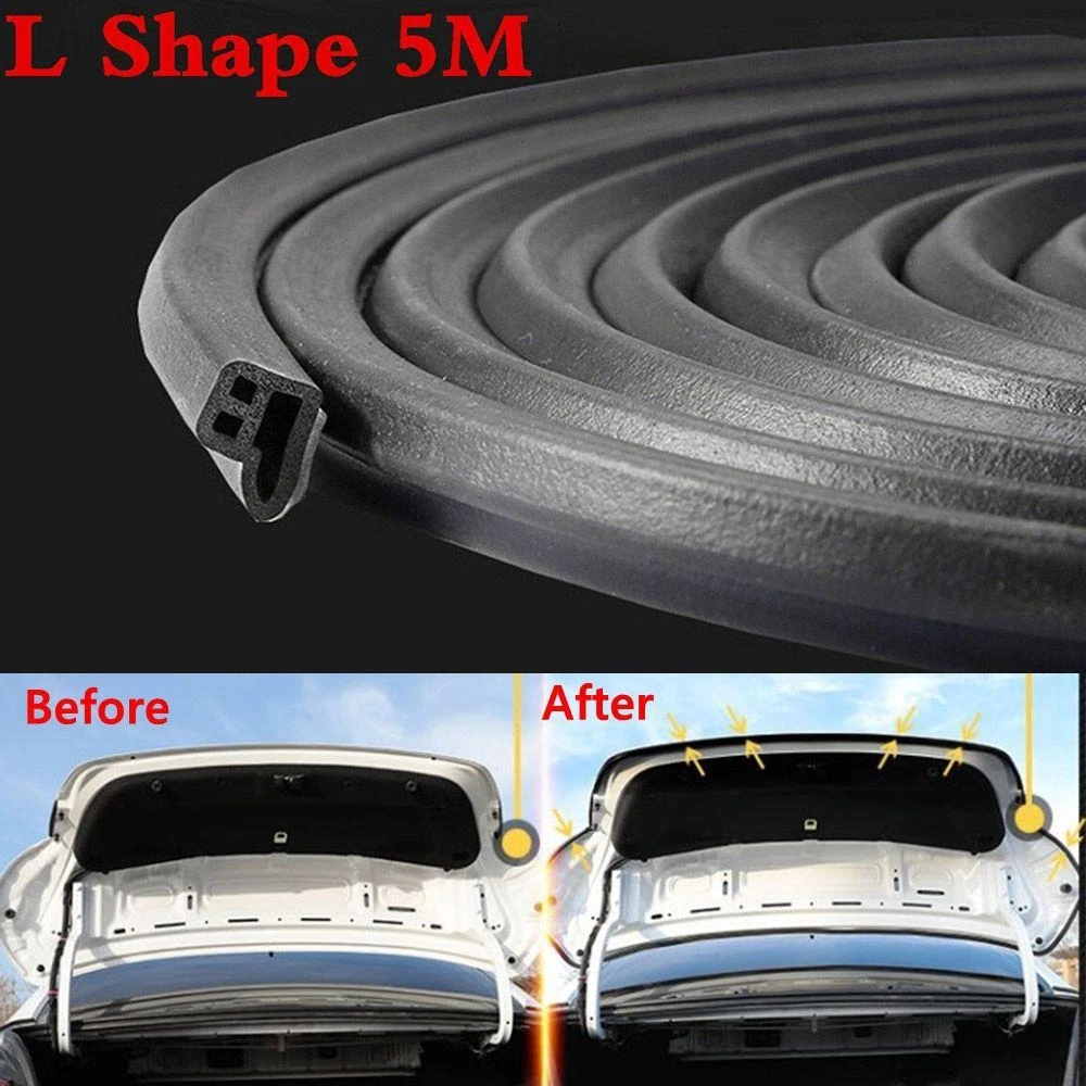 5Meters L Shape Car Door Trunk Seal Strip Rubber Weather Strip Edge Moulding Trim Hidden Sealant Strip Weatherstrip