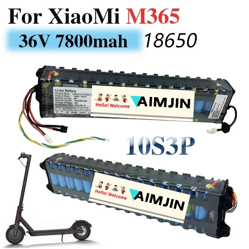 bestseller 18650 10S3P 36V 7800mAh Litium-Ion Battery for XIAOMI M365 1S Mijia pro Battery Pack with Bluetooth Communication