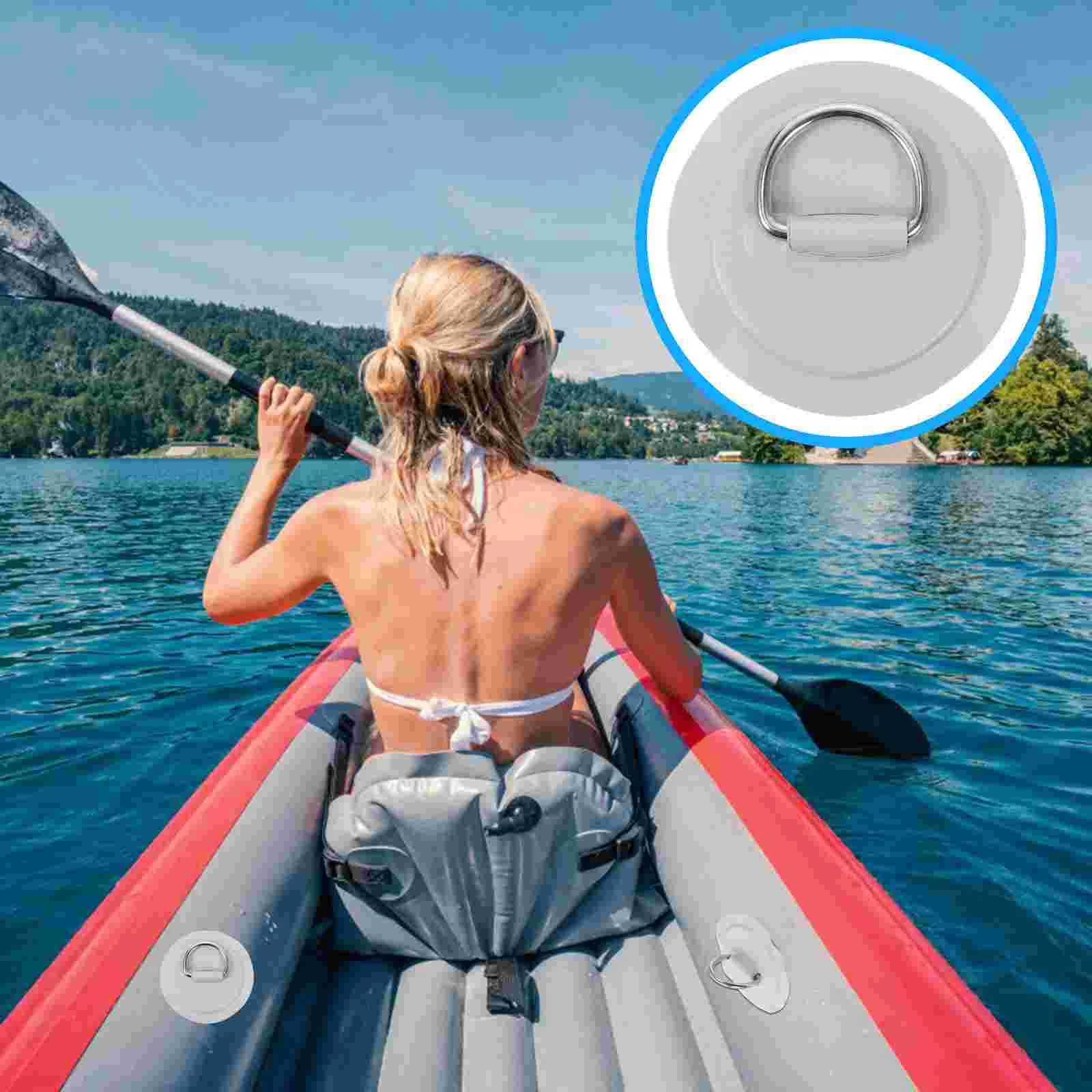 

5 Pcs Rubber Boat Rope Buckle Paddle Board Kayak Seat Rings for Inflatable Pvc Kit Attachment Accessories