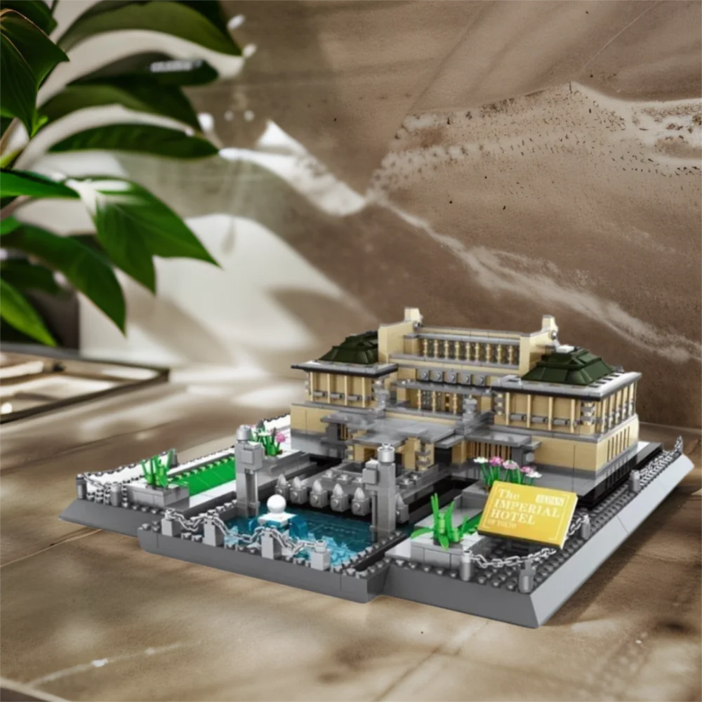 現代建築ビルディングブロック東京日本帝国ホテル都市建設モデルストリートビュークリエイティブブリックおもちゃギフト用