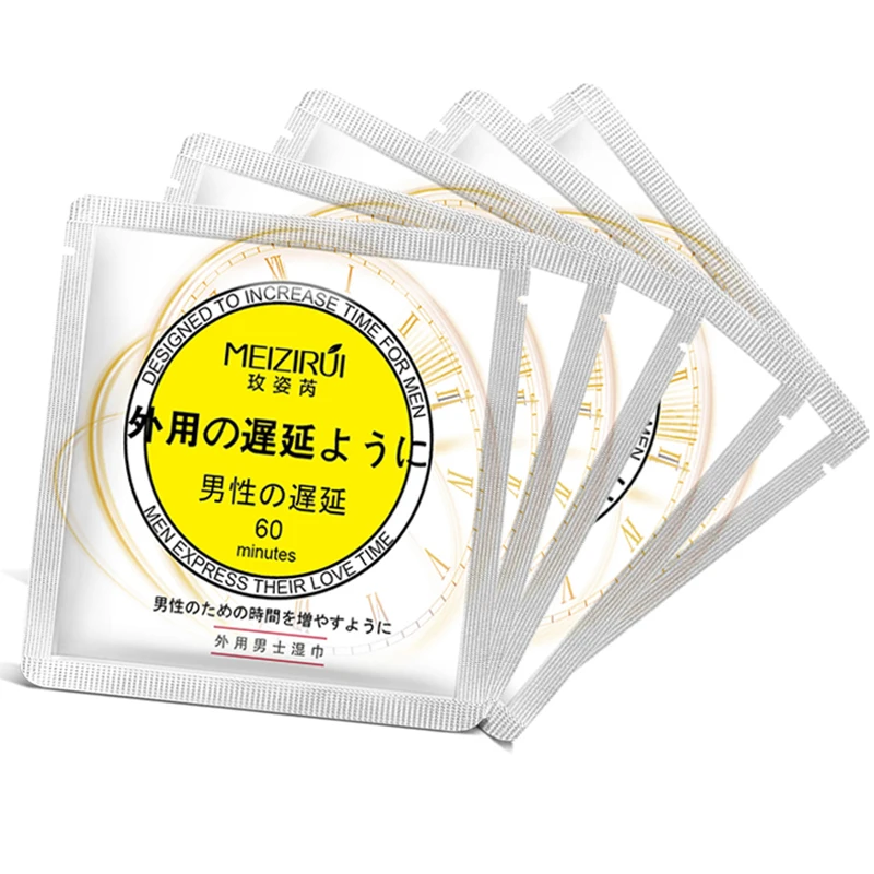 12pcs Male Delay Wipes Natural Wet Tissue Sex Delay Time 60 Minutes Retardant Ejaculation Spray Oil Enhancer Sex Wipes for Men