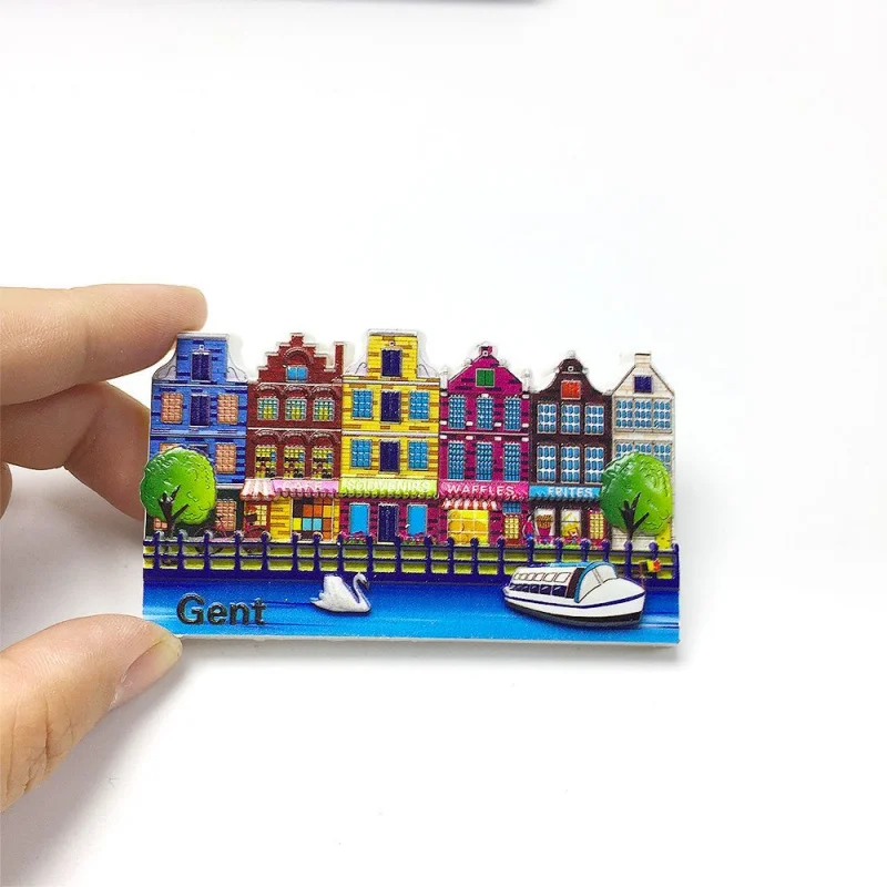 

3D Resin Ghent (Belgium) Cute Fridge Magnet (Colorful Houses) Cute Magnets Imanes Nevera Magnet Frigo Room Decorations