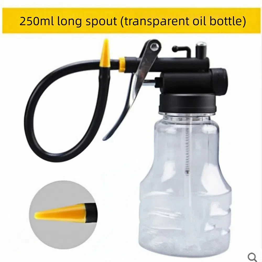 New 250 ML Transparent Oil Can High Pressure Save Effort Small Oil Oiler Durable Sturdy Pump Type Oiler