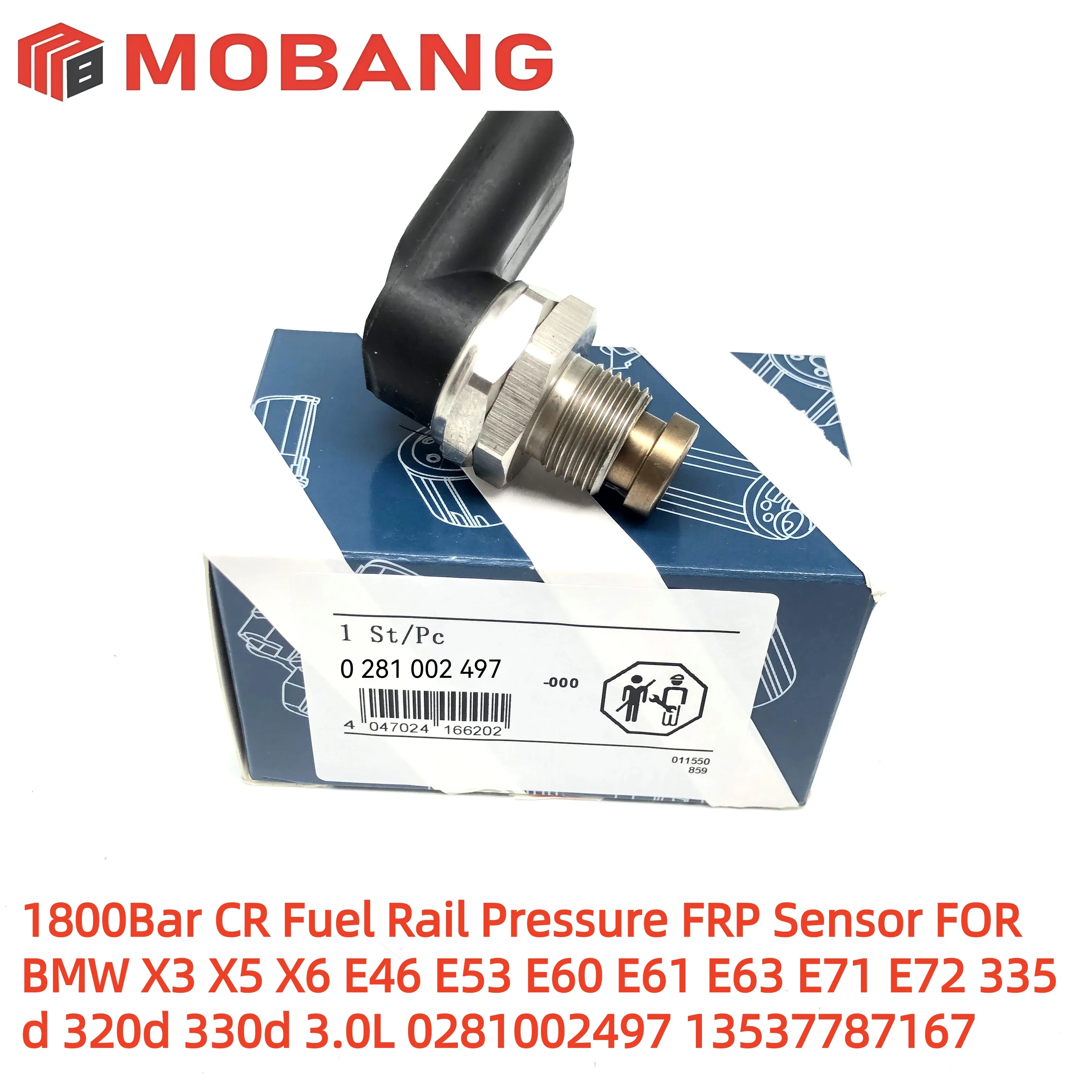 1800Bar CR Fuel Rail Pressure FRP Sensor FOR BMW X3 X5 X6 E46 E53 E60 E61 E63 E71 E72 335d 320d 330d 3.0L 0281002497 13537787167