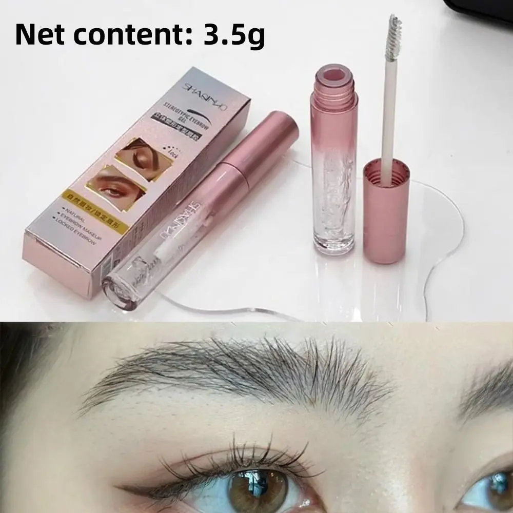 جل تصفيف الحواجب الشفاف ثلاثي الأبعاد مقاوم للماء مع فرشاة غراء الحواجب الصلب سريع الجفاف للحواجب البرية الطبيعية #6