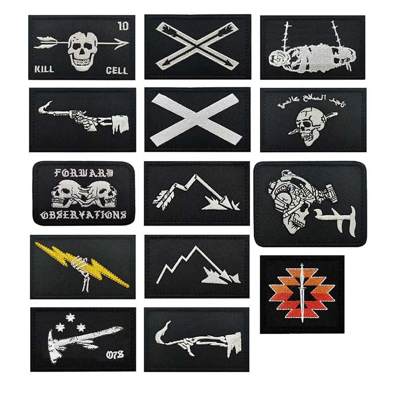 FOG Forward Observations Taktische Patches Moralabzeichen, Blackbeard, Totenkopf, gebrochener Pfeil, Kleidung, Applikation, Stickerei, Armband-Emblem – Detail 5