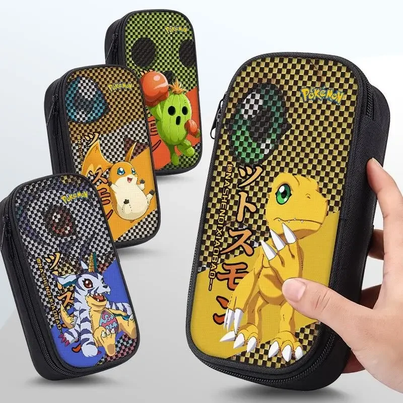 Digimon animation peripheral cartoon print pencil bag student large capacity pencil bag boys and girls stationery pencil bag