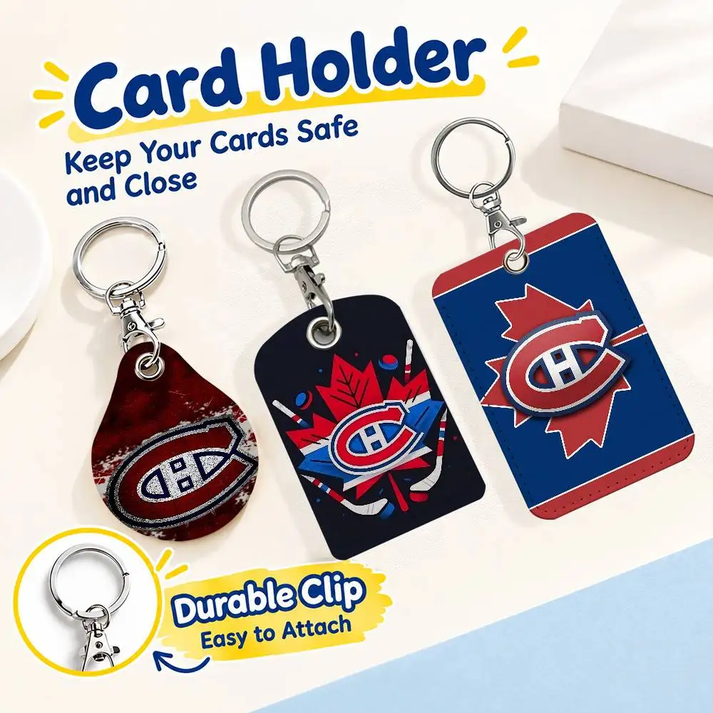 FOR Montreal Canadiens Card Holder Keychain Key Ring Door Lock Access Protective Case For Security Gift