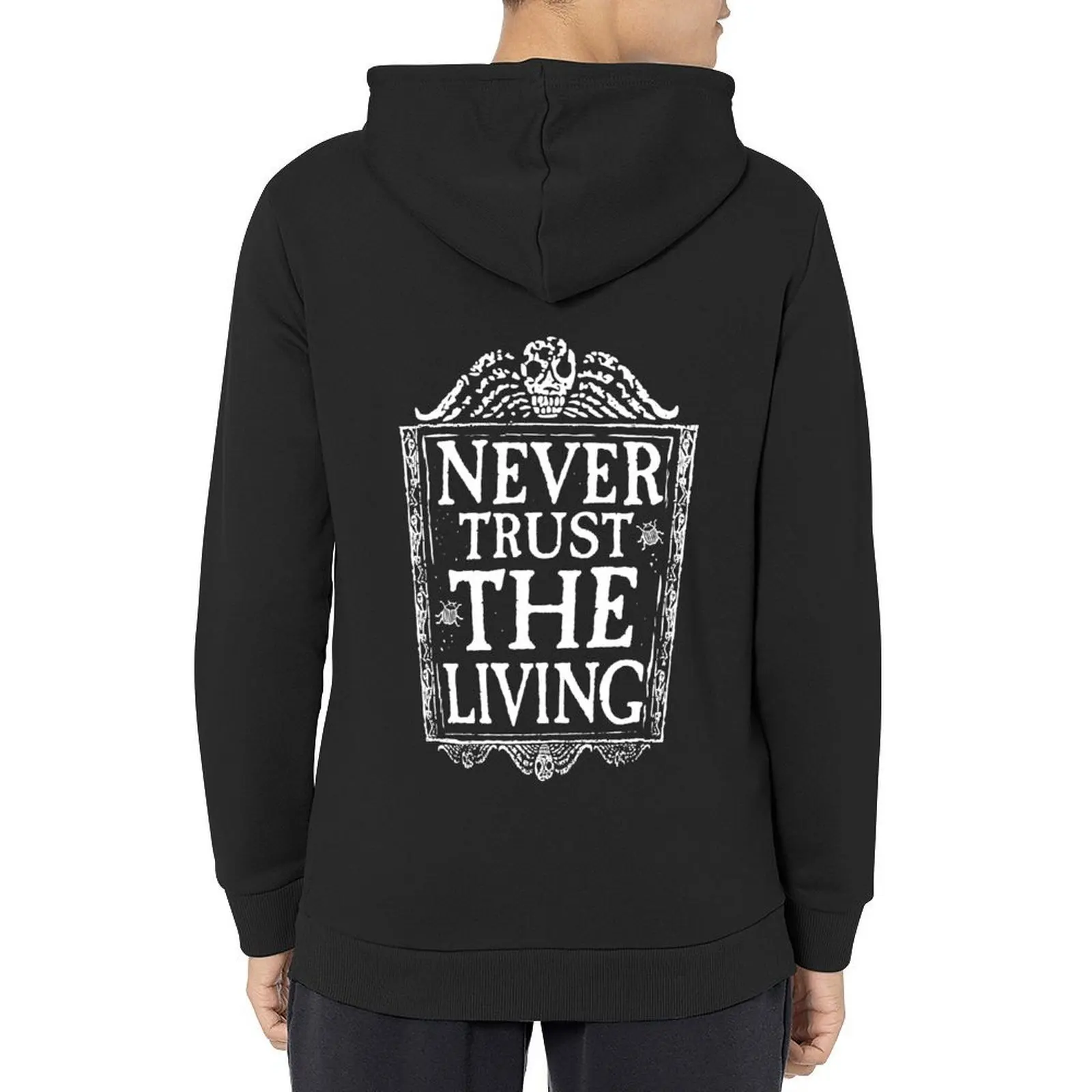 

Never trust the living Hoodie japanese style korean style clothes men's winter sweater aesthetic clothing man hoodie
