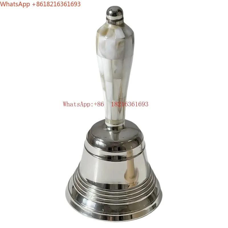 Imported Silver Hand Rattle Restaurant Pass Food Opening Bell Home Jewelry Sample Room Soft Decoration Ornament