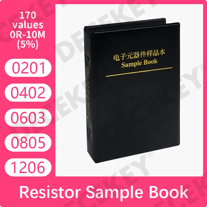 0402 0603 0805 1206 5% SMD Chip Resistor Sample Book 0R-10M 170 Values SMT Resistance Kit 100R 1K 10K 100K ohm