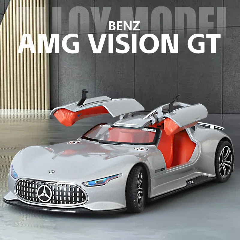 AMG Vision GT Alloy Car Model Metal Diecast Toy Simulation 1/24 Benz Vehicle Boy Birthday Gift Collection Home Decor Miniature