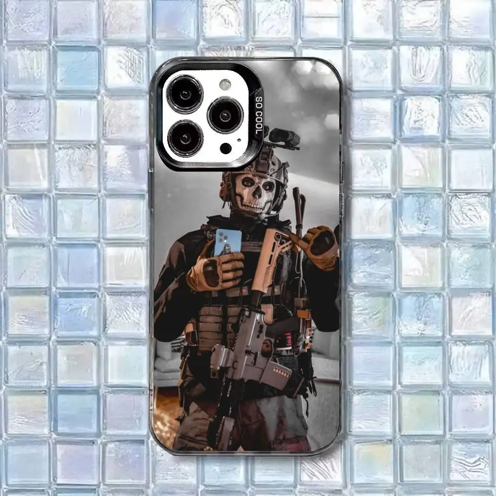 COD Call Of Duty Ghosts Phone Case For iPhone17,16,15,14,13,12,11 Plus,Pro Max White Matte Shockproof Cover