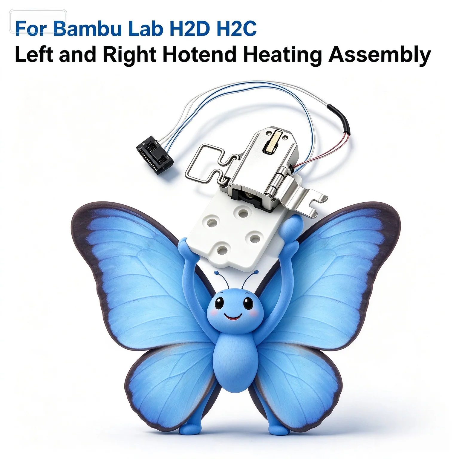 Right Left Hotend Heating Assembly For Bmabu Lab H2D Heater Ceramic Zirconia Heat Insulator Heater Thermistor For Bambulab H2C
