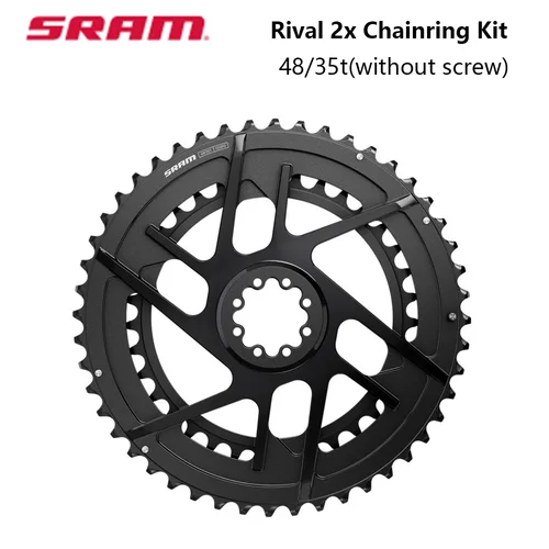 SRAM Rival 2x Kit de platos CR-RIV-KIT-E1 Disco de bicicleta de carretera 48/35T Rival 2x Kit de platos de montaje directo E1