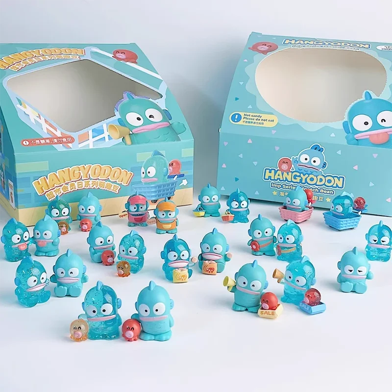 

Sanrio Hangyodon Supermarket Membership Day Series Blind Box Bag Cute Beans Kawaii Tabletop Room Decoration Children Toys Gifts