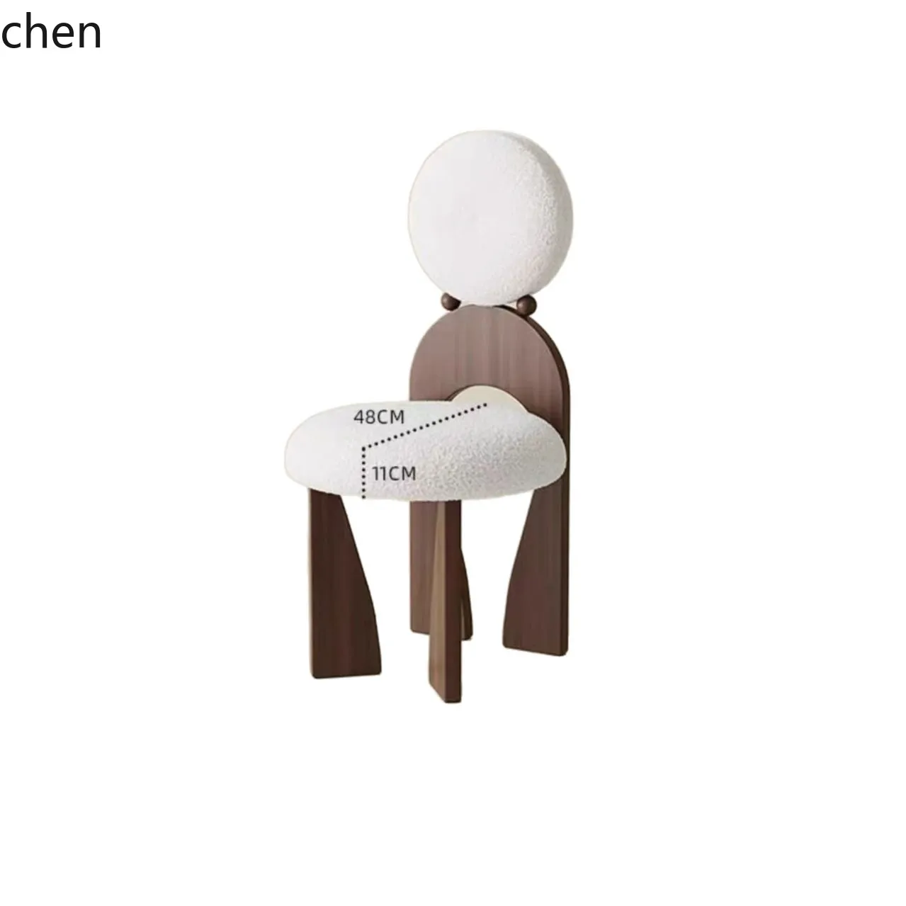 YFY  Solid Wood Dining Chair Simple Backrest Home Vintage Backrest Retro Makeup Earring Chair
