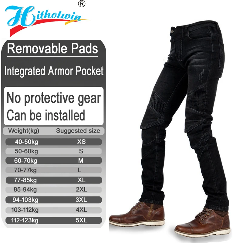Men Motorcycle riding pants abrasion resistant spring summer riding jeans with armor pockets armor not included 02