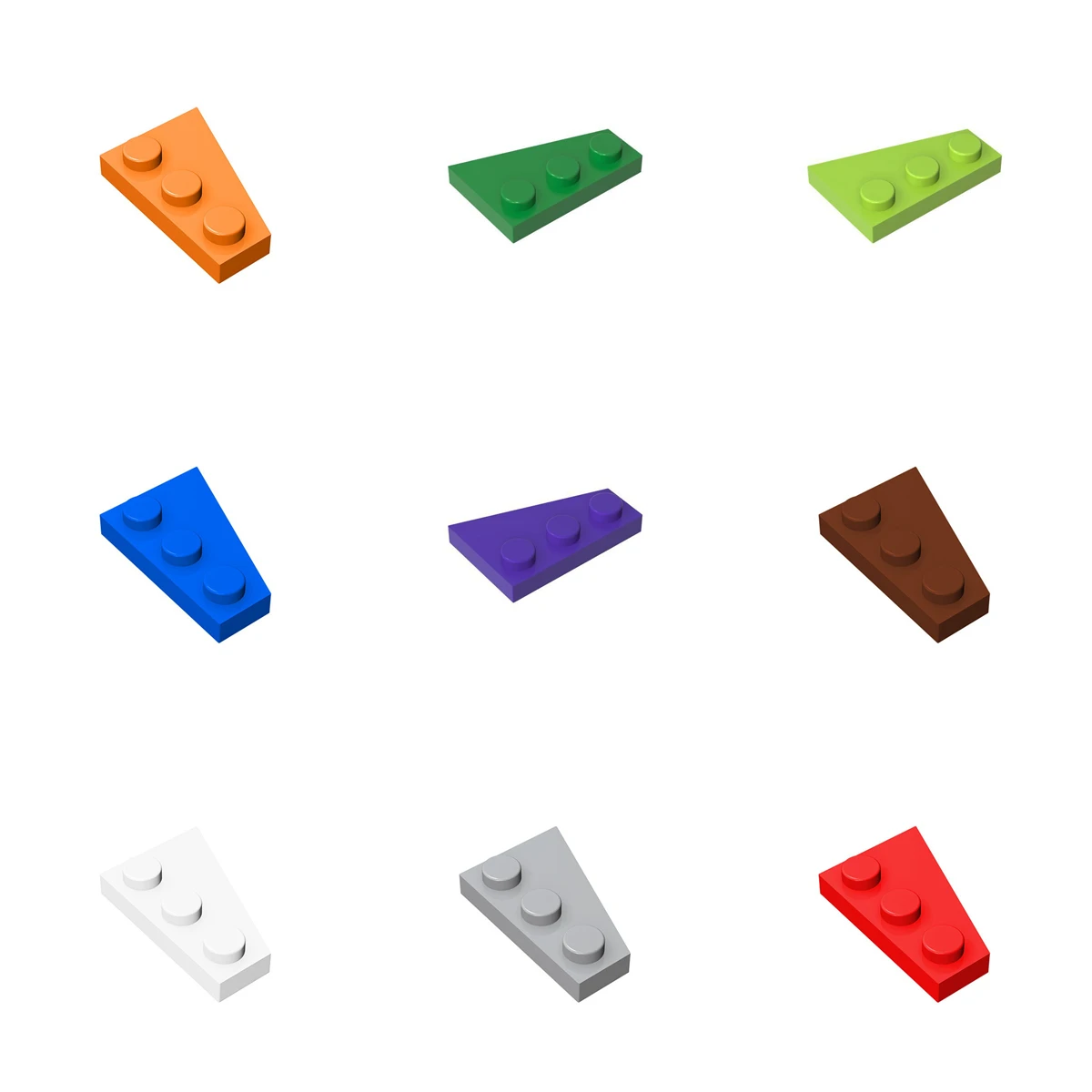 MOC 100PCS Puzzle Particle 43723 Wedge 3x2 Left Building Blocks Plate Board Brick DIY Toys Children Birthday Gifts Dropshipping