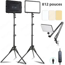 Lumière vidéo LED à intensité réglable, éclairage continu pour la photographie, trépied réglable, lumière d'appoint portable pour la prise de vue en studio photo